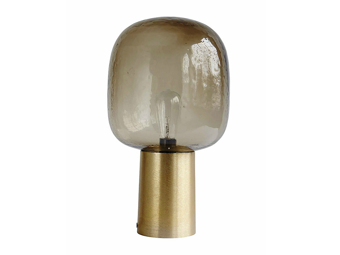 Lampen - Tafellamp-Note-van-House-Doctor-dm-28-x-h-52-cm-brown-glass