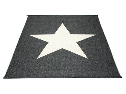 Pappelina - Producten - vloerkleed-Viggo-Star-groot-metallic-black